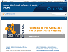Tablet Screenshot of posmat.cefetmg.br