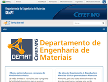 Tablet Screenshot of demat.cefetmg.br